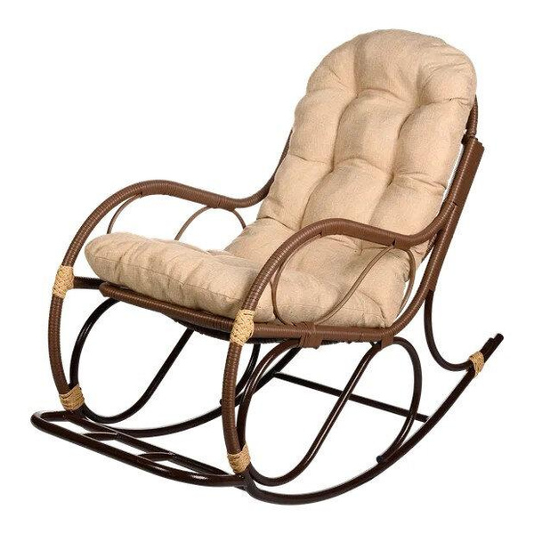 Кресло-качалка с подножкой из искусственного ротанга, Bigarden