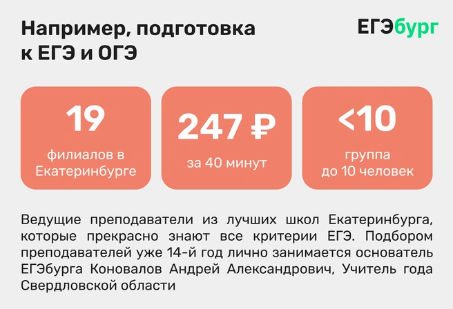 Доступные и удобные курсы подготовки к ЕГЭ в различных районах города Екатеринбурга | Источник: Ирина Калмыкова