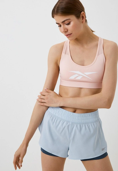 Топ спортивный Reebok REEBOK LUX VECTOR RACER SPORTS BRA, цвет: розовый 