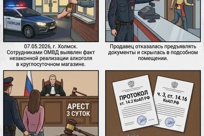 В Холмске пресекли незаконную продажу алкоголя в ночное время