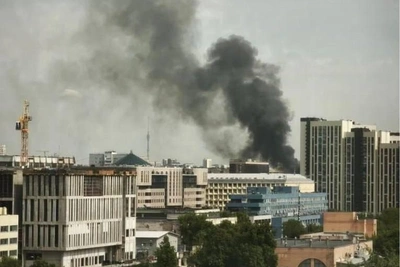 Пожар на Волоколамском шоссе у метро «Спартак»