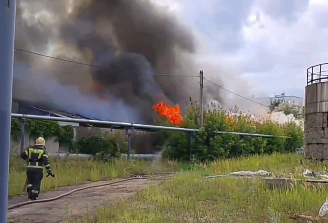 Дым столбом и пламя: появилось видео с места пожара в магазине и на складе в Самарской области | Источник: ГУ МЧС России по Самарской области