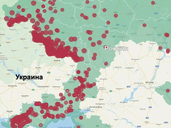 Карта атак на Россию за неделю с 17 по 23 августа | Источник: Родион Мирошник / max.ru