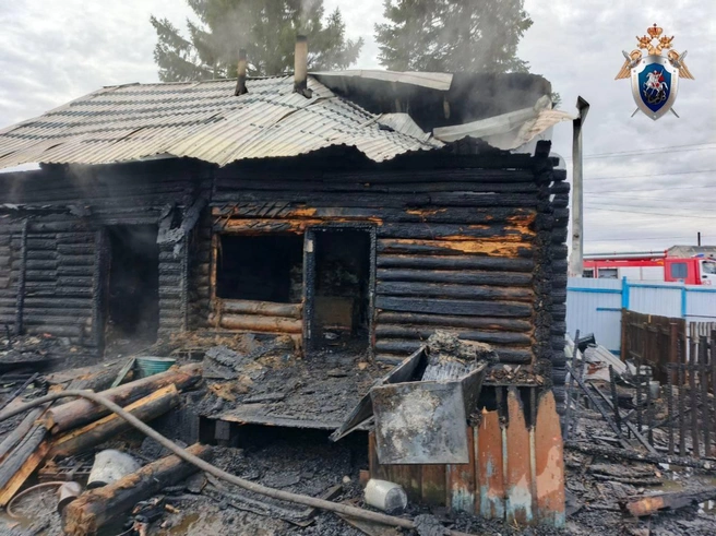 Дом сильно обгорел | Источник: СУ СКР по Омской области / sledcom_omsk / t.me