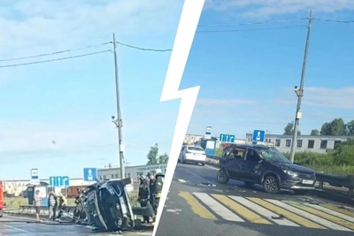 Кадры аварии в Ярославле: машина перевернулась на «пьяной дороге»