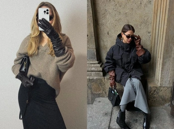 Длинные кожаные перчатки — самый женственный микротренд зимы