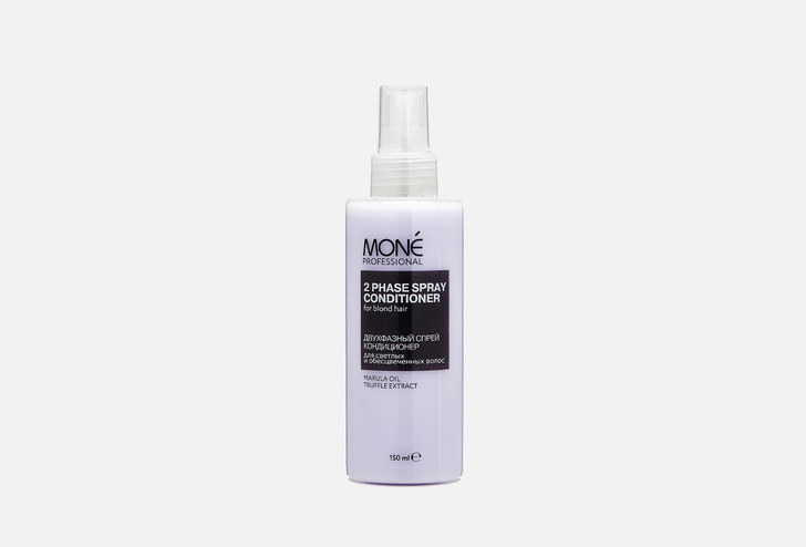Двухфазный спрей кондиционер для обесцвеченных волос MONE PROFESSIONAL 2-phase spray conditioner for blond hair 