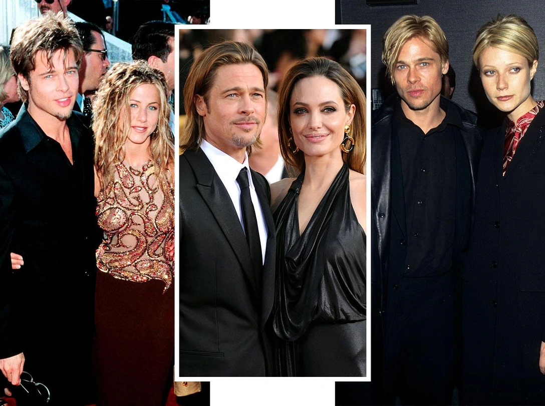 Брэд Питт и Дженнифер Энистон, Брэд Питт и Анджелина Джоли, Брэд Питт и Гвинет Пэлтроу | marieclaire.ru