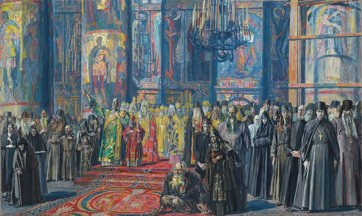 Павел Корин. «Реквием. Русь уходящая», 1925—1959. Дом-музей П. Д. Корина. | Источник: wikipedia.org