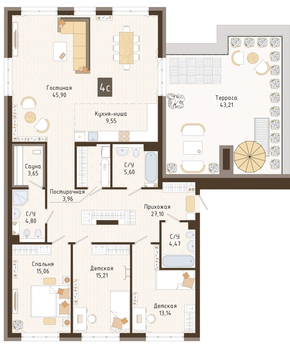 Квартиры находится на седьмом этаже  | Источник: kgstroy.ru