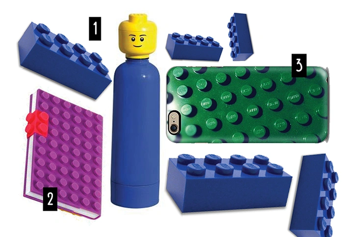 1. Термос, Lego. 2. Ежедневник, Amara. 3. Чехол для телефона, Casetify