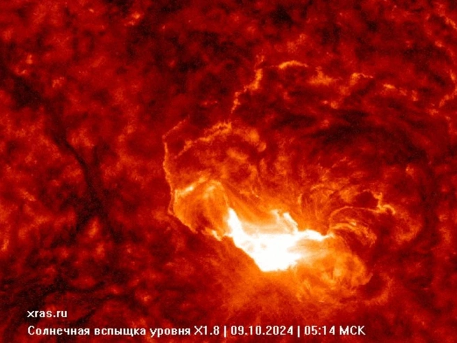 Одна из вспышек попала на видео | Источник: Лаборатория солнечной астрономии ИКИ и ИСЗФ