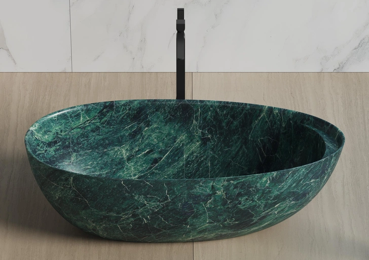 Ванна и раковина из мрамора Green ALpi, DEA Design  | Источник: AM Group 