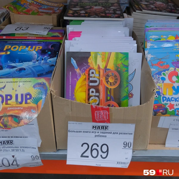 Книги сложены в коробке: нужно порыться, чтобы найти ту самую | Источник: Тимофей Калмаков / 59.RU