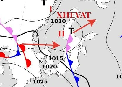 Карта погоды на середину сегодняшнего дня | Источник: телеграм-канал Александра Колесова