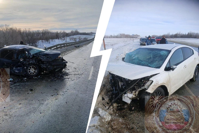 Столкновение произошло на трассе в Красноармейском районе | Источник: Госавтоинспекция Саратовской области