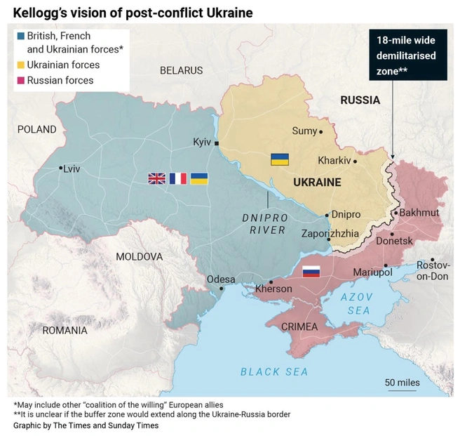 Спецпредставитель Трампа Кит Келлог: мы можем разделить Украину на зоны контроля, как послевоенный Берлин | Источник: The Times