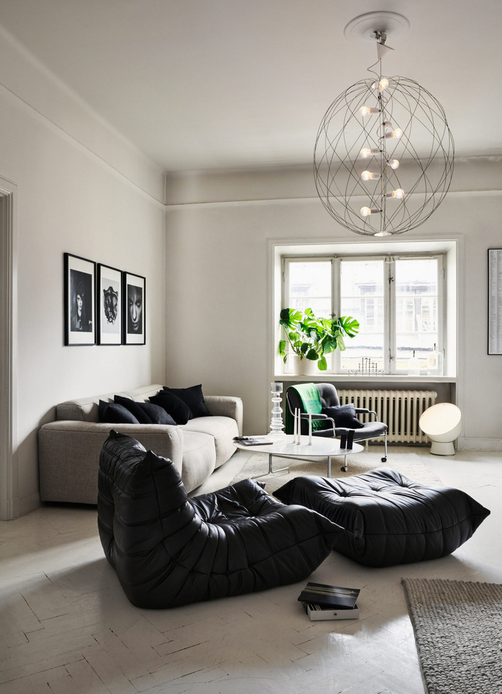Монохромная квартира для дизайнера в Стокгольме (фото 0)