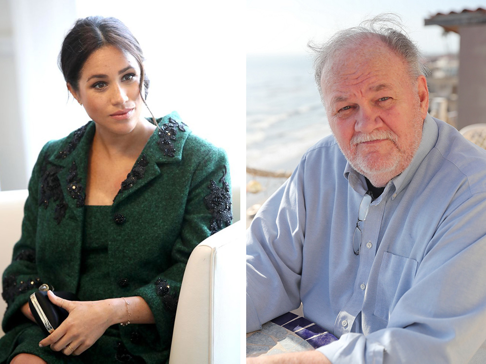 Герцогиня Меган в Лондоне, 11 марта 2019; Томас Маркл в своем доме в Мехико, 23 июля 2021 | marieclaire.ru