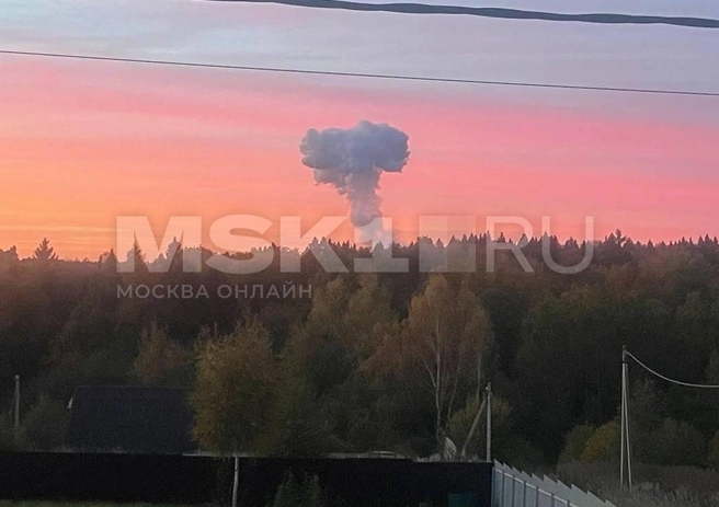 Столб дыма в небе над Сергиево-Посадским округом | Источник: читатель MSK1.RU