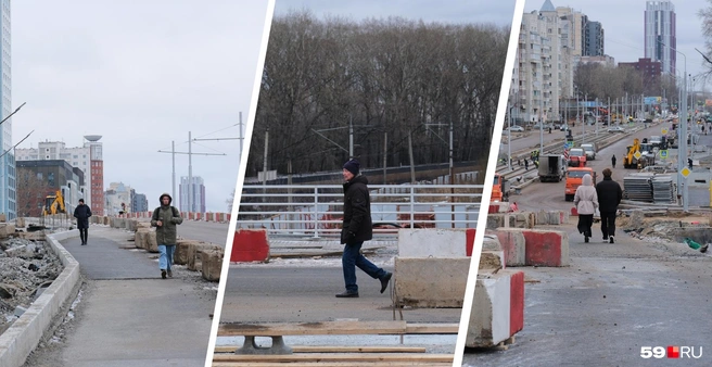 Пермяки начали ходить по путепроводу на Карпинского | Источник: Тимофей Калмаков / 59.RU