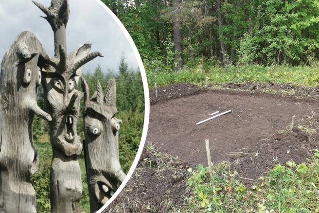 Городище находится рядом с деревней Пармайлово, известной своим Парком деревянных изваяний | Источник: «Деревянные чудеса Егора Утробина» / Vk.com, Пермский Политех