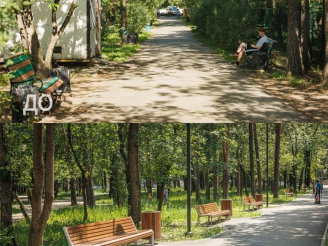 В парке установили современные скамейки и урны | Источник: glavaekbofficial / t.me