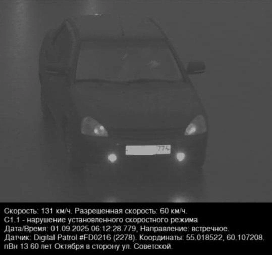 Водитель этой «Приоры» получил штраф 3000 рублей | Источник: читатели 74.RU