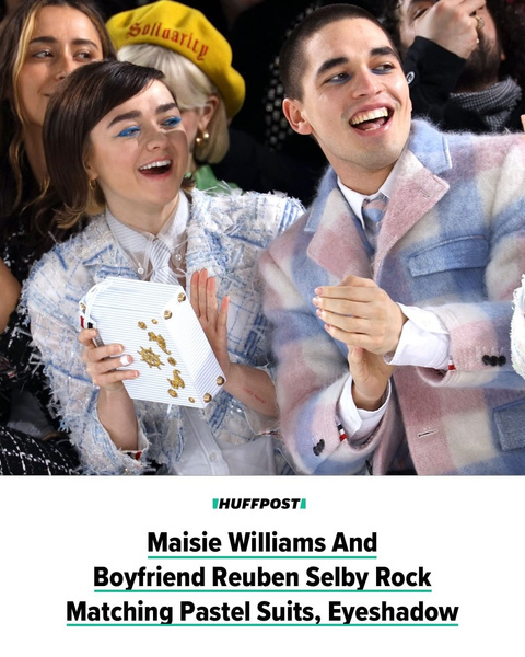 Perfect match: Мэйси Уильямс и ее парень Рубен Селби появились на Неделе моды в Париже в парных образах