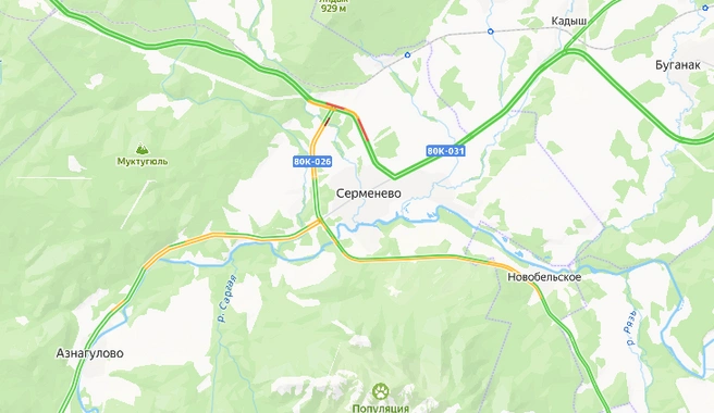 Погода преподнесла сюрпризы | Источник: yandex.ru/maps