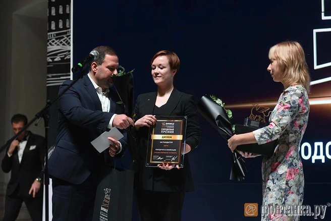 Управляющий Северо-Западным филиалом банка "открытие"Михаил Иоффе, директор по связям с общественностью и государственными органами компании "Лента" Мария Филиппова, создатель питомника "Дом белого аиста" Мария Сиденко