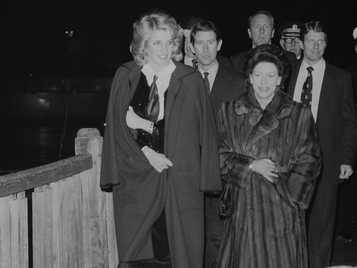 Принцесса Диана, принц Чарльз и принцесса Маргарет, 7 декабря 1984