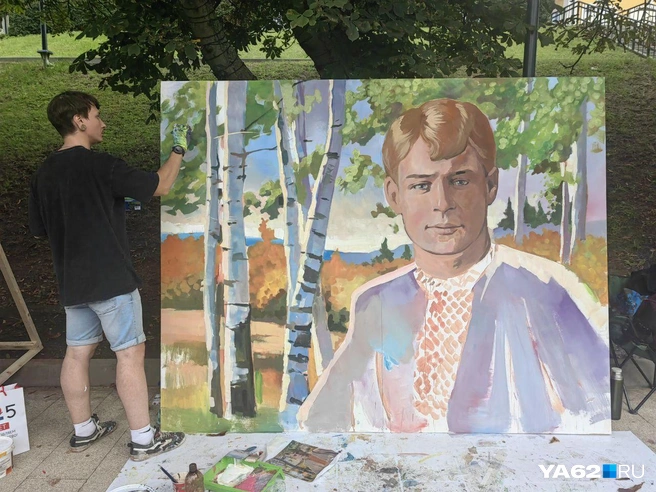 Есенина рисуют на 930-летие Рязани  | Источник: Кристина Мельникова