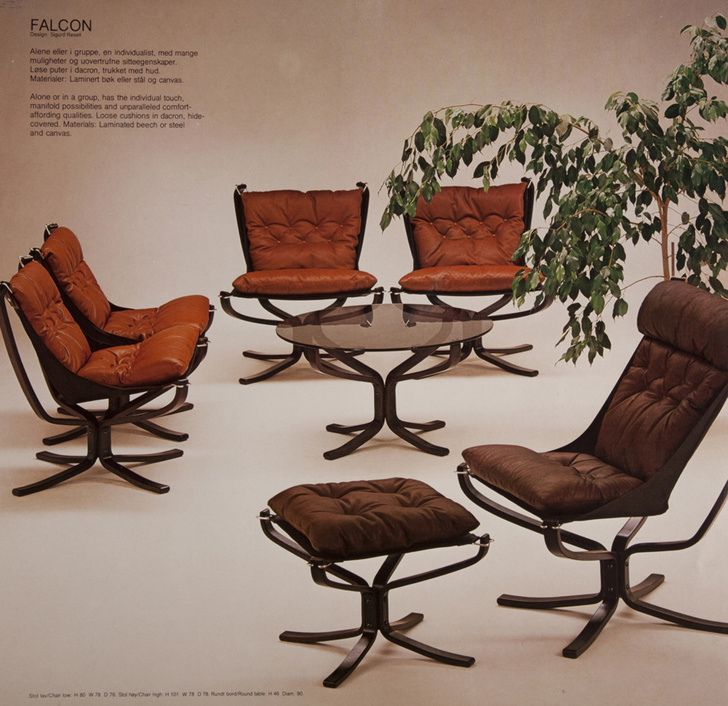 Кресла Falcon в каталоге Vatne, 1970-е годы.