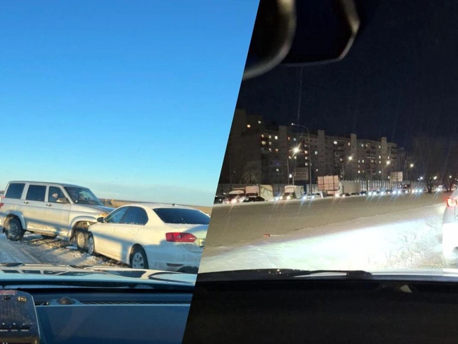На Борском мосту произошло столкновение двух легковых автомобилей | Источник: соцсети