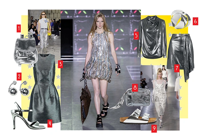 1. Рюкзак, Monki, 3 555 руб. 2. Серьги, Monki, 1 199 руб. 3. Платье, Iris & Ink, 15 180 руб. 4. Босоножки, Senso, 11 999 руб. 5. Топ, Topshop, 4 999 руб. 6. Кольцо, Monki, 999 руб. 7. Юбка, Topshop, 3 999 руб. 8. Сумка, Asos, 1 900 руб. 9. Сандалии, Birkenstock Arizona, 9 815 руб.