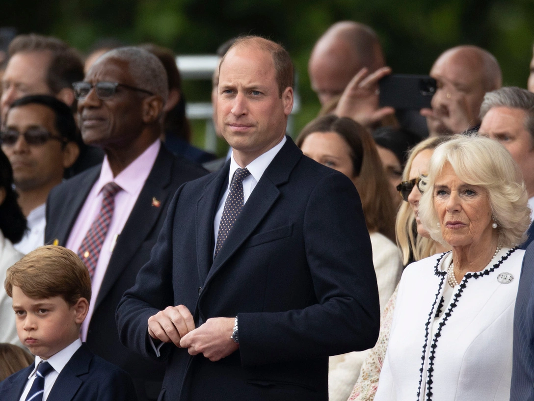 Принц Джордж, принц Уильям и герцогиня Камилла на фестивале The Platinum Pageant, Лондон, 5 июня 2022 | marieclaire.ru