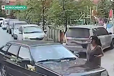 Мужчина и женщина разбили лобовое стекло авто в Новосибирске