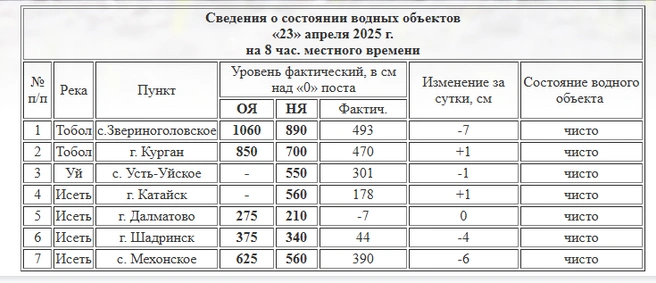 Источник: скрин с сайта Курганского ЦГМС