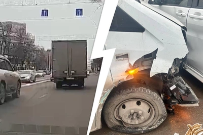 Массовая авария с участием грузовика в Уфе