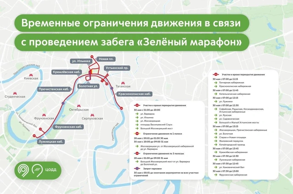 Перекрытия на выходных на схеме | Источник: Дептранс / MAX