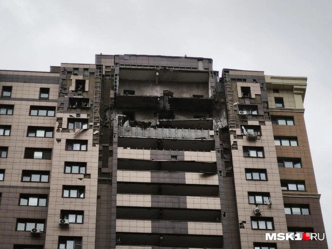Обломки БПЛА повредили жилой дом в подмосковном Жуковском | Источник: Михаил Мечев / MSK1.RU