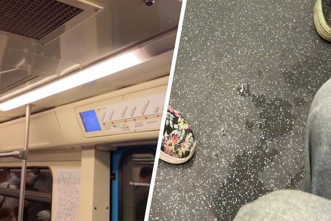 Пассажиры пожаловались на протечки в вагонах метро | Источник: М125, читатель MSK1.RU