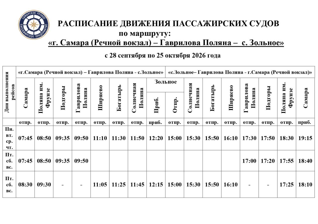 Изменилось расписание переправы из Самары на правый берег Волги и обратно. Таблица с актуальными да…