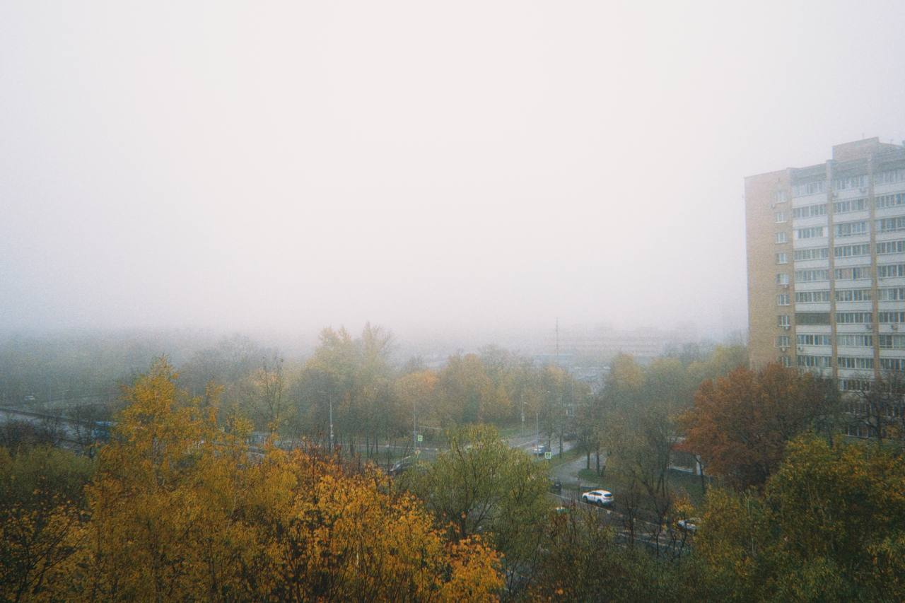 Туман спрятал целые районы, а водителям трудно разглядеть дорогу: фото утренней Москвы