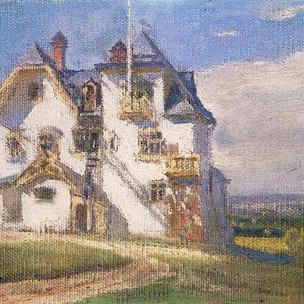 Василий Поленов «Вид усадебного дома», картину можно увидеть в Музее Поленово | Источник: https://gallerix.ru/