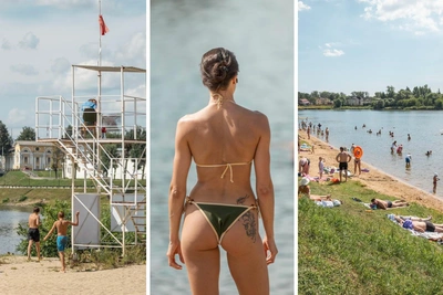Жара в Ярославле: фоторепортаж с центрального пляжа
