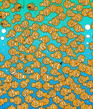 Картинка-загадка: отыщи золотую рыбку