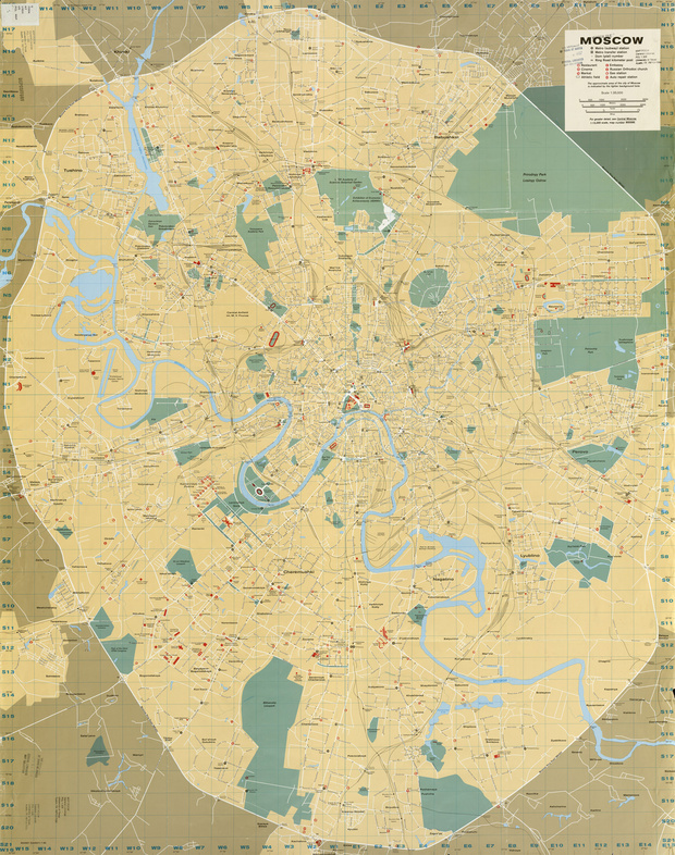 Подробная карта москвы 1990