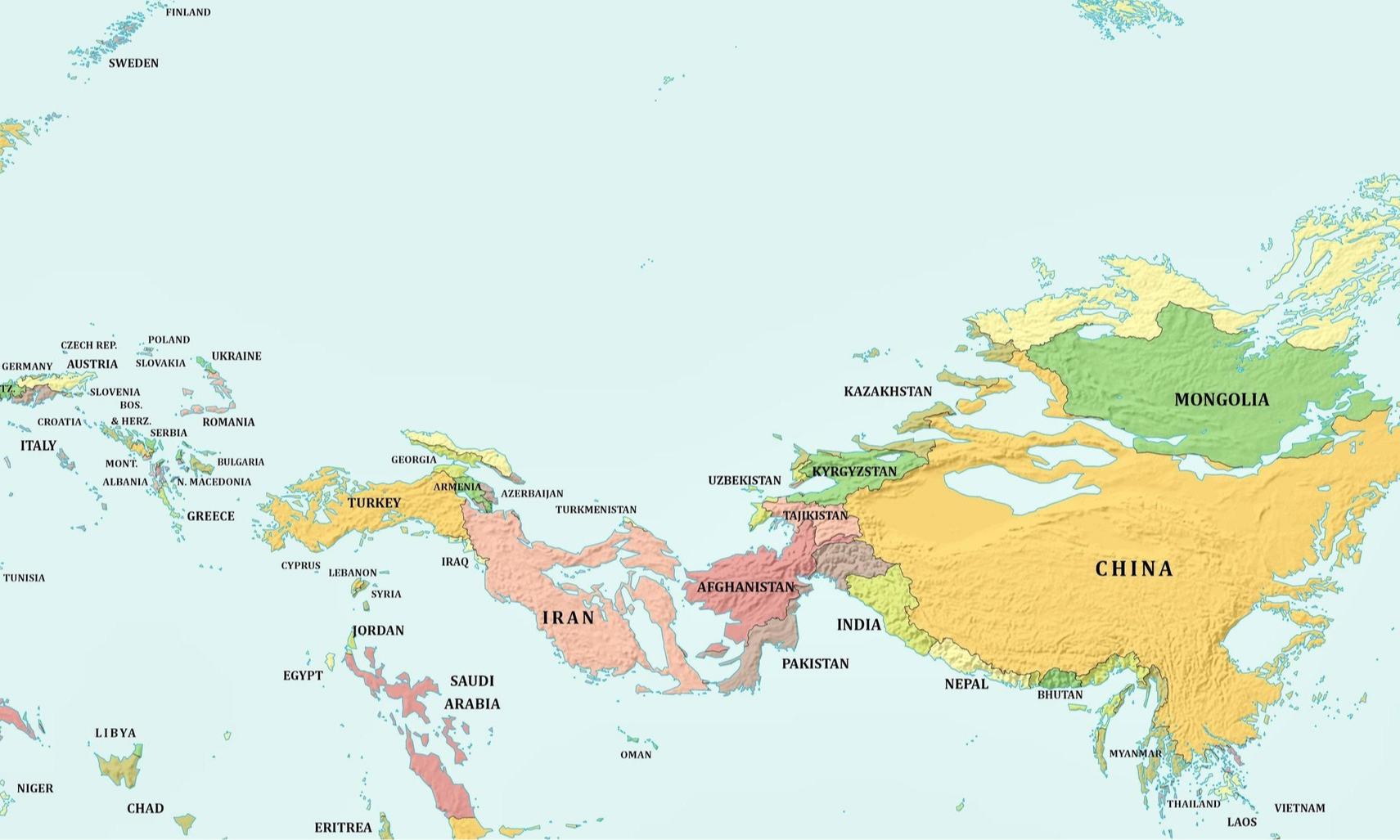 Как будет выглядеть карта мира, если уровень воды поднимется и опустится на1000 метров